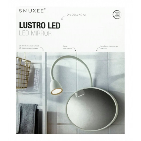 Lustro LED Podświetlane Białe Owalne Smukke
